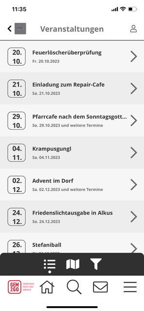 Unser App-Tipp der Woche, Gem2Go, ist die mobile Bürgerservice App. Sie bietet wichtige Informationen rund um die eigene Gemeinde.  | Foto: Screenshot