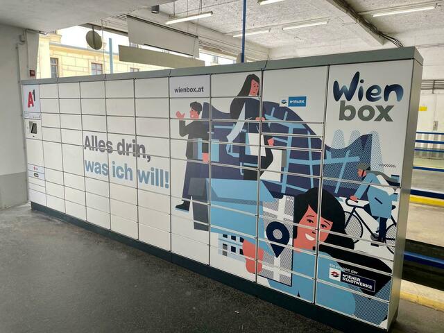 So sieht eine "WienBox" aus. Wie Zustellung für kleine Händler funktionieren kann, habe man laut Hanke mit diesem Projekt gezeigt. | Foto: Nicole Gretz-Blanckenstein