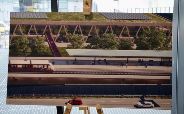 Bilderausstellung des geplanten "Messebahn"-Projekts bei der Pressekonferenz im Messezentrum Salzburg. | Foto: Carmen Kurcz