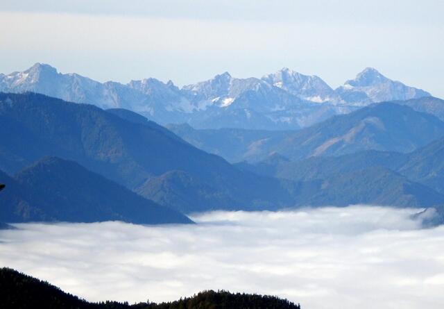Hoher Priel und Spitzmauer sind a bisserl weiß.