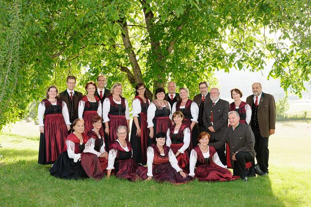 Die Mitglieder der Singgemeinschaft in der sommerlichen Zollfelder Tracht. | Foto: Foto Wallner
