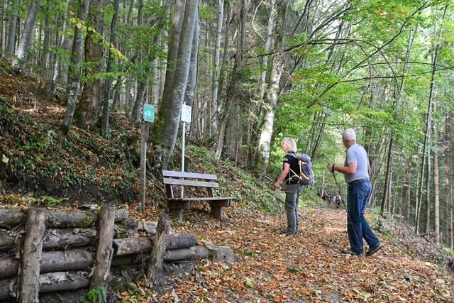 Da geht's links zur Oberen Kapelle und Gipfel