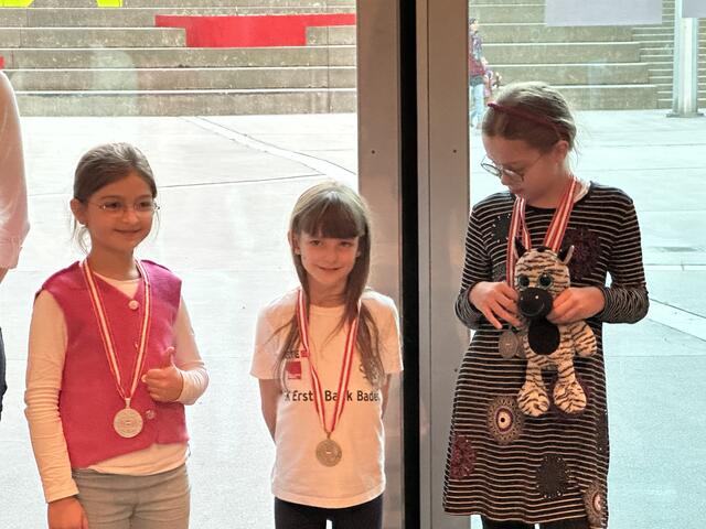 Caroline Staatsmeisterin im Schnellschach bei den U8 Mädchen (Mitte) | Foto: Schachklub Erste Bank Baden