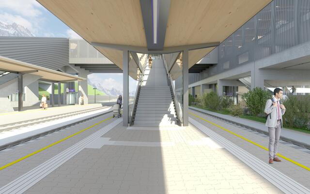 Der neue Bahnhof Fritzens-Wattens bekommt barrierefreie Zugänge zu allen Kundenbereichen. | Foto: ÖBB/Os
