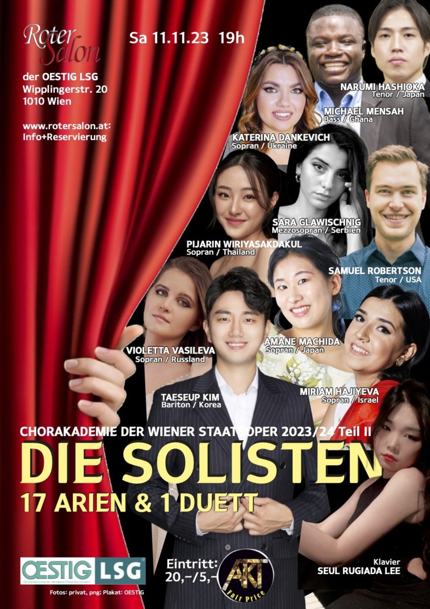 KlassikKonzert, 11.11.23 DIE SOLISTEN DER CHORAKADEMIE STAATSOPER II Innere Stadt