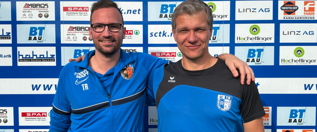 Für das Tragweiner Trainerteam Marian Haider und Stefan Wurm (von links) steht am Samstag, 4. November, 15 Uhr, ein Highlight-Spiel bevor. | Foto: SC Tragwein/Kamig