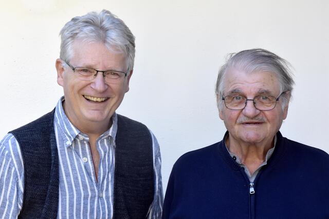 Gerhard Blaboll und Peter Turrini bei der Radioaufnahme