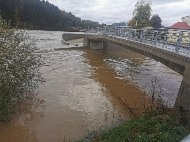Hochwasser Drau in Lavamünd. | Foto: Georg Bachhiesl
