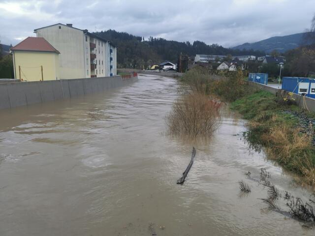 Hochwasser Drau in Lavamünd. | Foto: Georg Bachhiesl