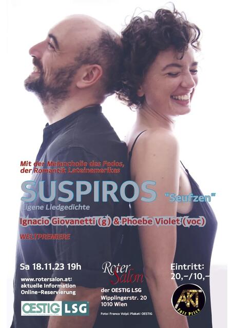 Sensibel und intim wie nie: Sängerin Phoebe Violet mit Gitarrist Ignazio Giovanetti  | Foto: Foto: Franco Volpi, Plakat: OESTIG