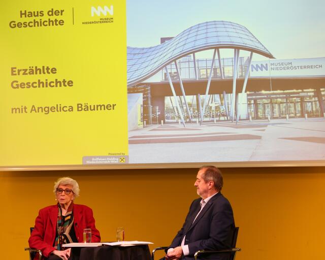  Angelica Bäumer, Moderator Reinhard Linke | Foto: NÖ Museum Betriebs GmbH, Florian Müller