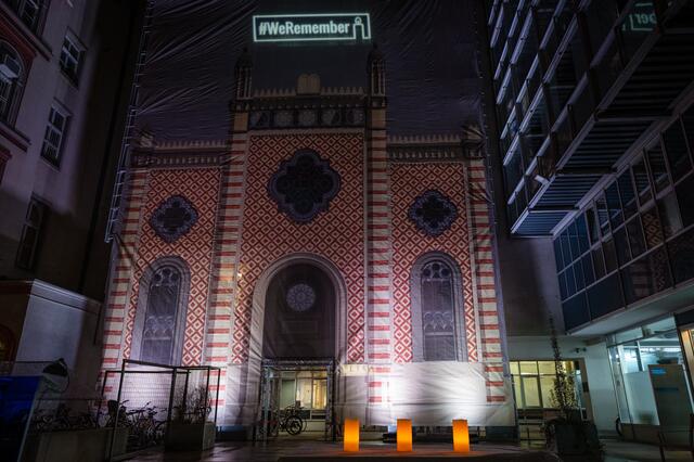 Novemberpogrome Lichtinstallation zeigt die einst größte Synagoge