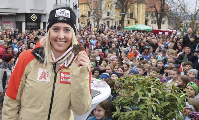 Nach der WM-Bronzenen wurde Conny Hütter in ihrer Heimatgemeinde Kumber gefeiert. | Foto: GEPA pictures