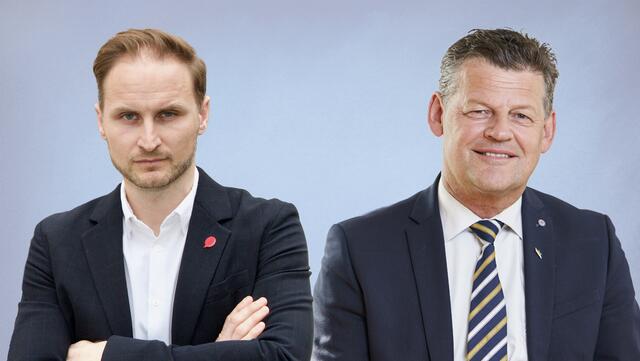 Neos-Clubobmann Janos Juvan und Bürgermeister Christian Scheider (TK) werden keine Freunde mehr. Juvan soll ein geplantes Fotoshooting im Rathaus absagen müssen. | Foto: MeinBezirk/tinefoto