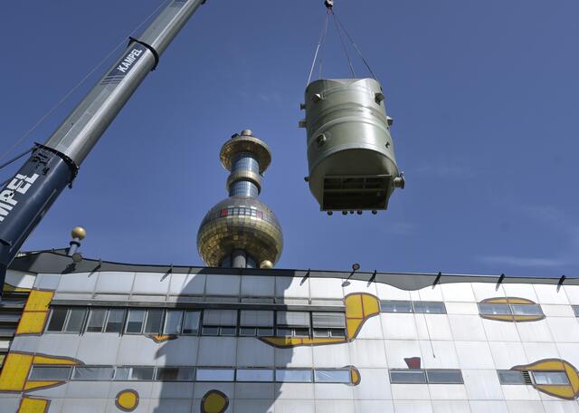 Die neue Großwärmepumpe wird gerade in der Müllverbrennungsanlage Spittelau errichtet. | Foto: Wien Energie