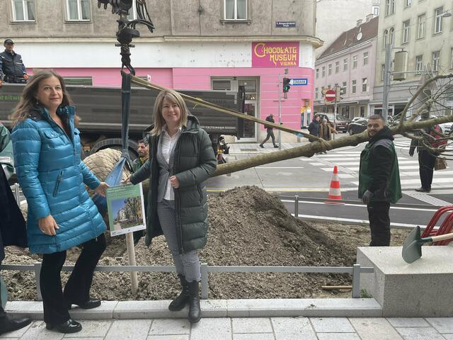 Auch Bezirksvorsteherin Silvia Janković und Planungsstadträtin Ulli Sima (beide SPÖ) waren vor Ort.  | Foto: Tamara Wendtner