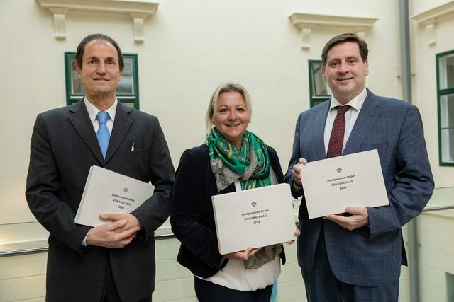 Kammeramtsdirektor Ferdinand Schütz, Finanzstadträtin Martina Weißenböck, Bürgermeister Stefan Szirucsek | Foto: psb