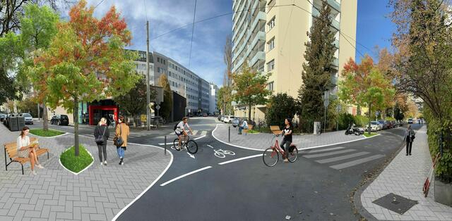 Die Humboldtstraße und Goethestraße sind bei Durchzugsfahrerinnen und -fahrern als Abkürzung beliebt. Ein "Diagonalfilter" würde diesen Schleichverkehr unterbinden. | Foto: MoVe iT/Oto Ozols