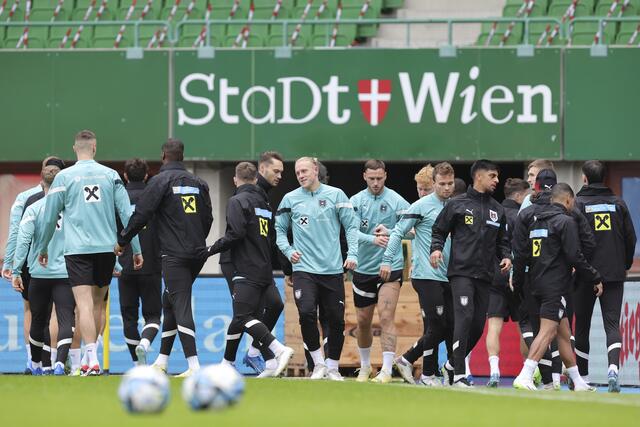 Das letzte Training der ÖFB-Mannschaft vor dem Kracher am Dienstag im Happel-Stadion. | Foto: Christian Charisius / dpa / picturedesk.com