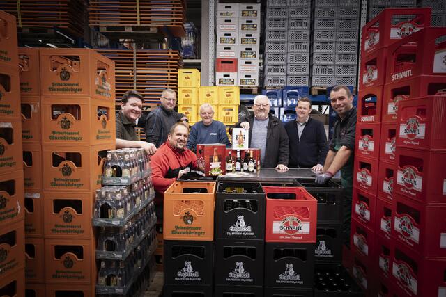 V. l.: Claus Wurmhöringer (Privatbrauerei Wurmhöringer), Gerhard Hörandtner (Brauerei Ried), Matthias Schnatil IV. (Privatbrauerei Schnaitl), Günther Preishuber (Brauerei Aspach), Manfred Schaurecker (Kanonenbräu), Wolfgang Vitzthum (Privatbrauerei Vitzthum), und Michael Hehenberger (Trappistenbrauerei). | Foto: Bierregion Innviertel
