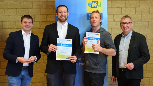 Bereichsleiter eNu Martin Ruhrhofer, Igor Woloschtschuk, Stephan Ruetz und Geschäftsführer eNu Herbert Greisberger. | Foto: eNu