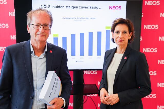 NEOS werden dem Budget der NÖ-Landesregierung für 2024 nicht zustimmen und beantragen eine Schuldenbremse, eine Ausgabenbremse sowie eine Politikpreisbremse. | Foto: NEOS