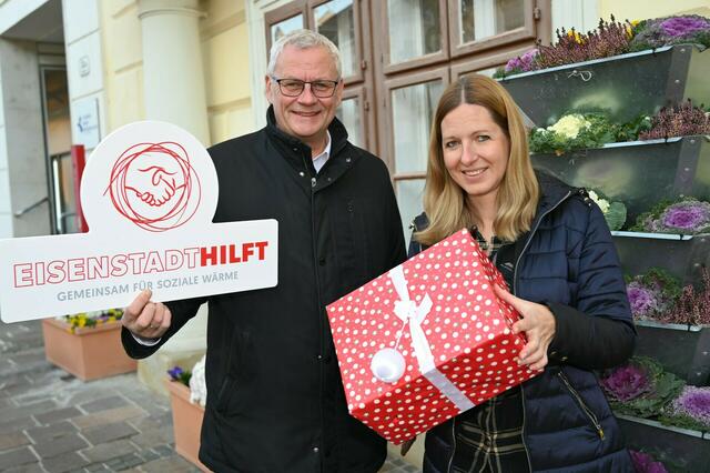 Eisenstadt hilft-Obmann Bürgermeister Thomas Steiner und Obmann-Stv. Renée Maria Wisak. | Foto: Eisenstadt