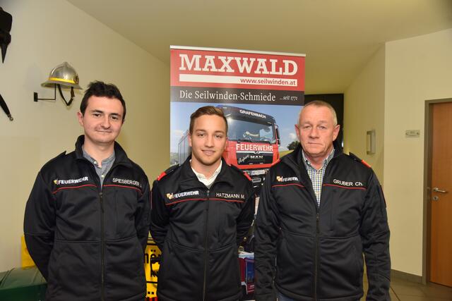 vlnr. Jonas Spiessberger, Maximilian Hatzmann, Kdt. Christian Gruber