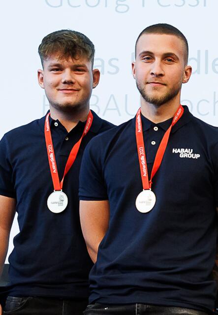 Betonbau: Gold für Lukas Miedler und Lukas Ritzberger von der Perger Baufirma Habau. | Foto: SkillsAustria/Florian Wieser