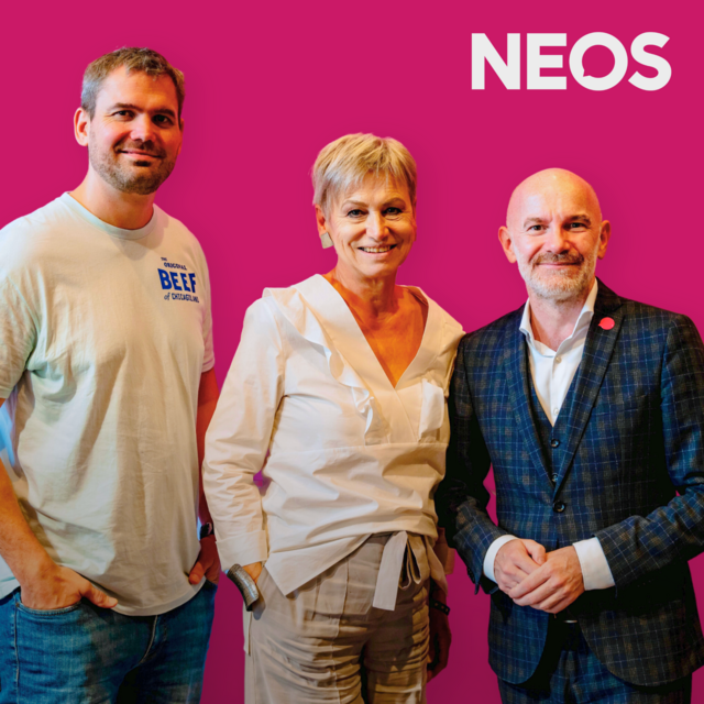 V.l.n.r.: Jan Liewehr, Elisabeth Kattinger und Thomas Weber machen das neue NEOS-Team in Mariahilf aus.  | Foto: Neos Mariahilf