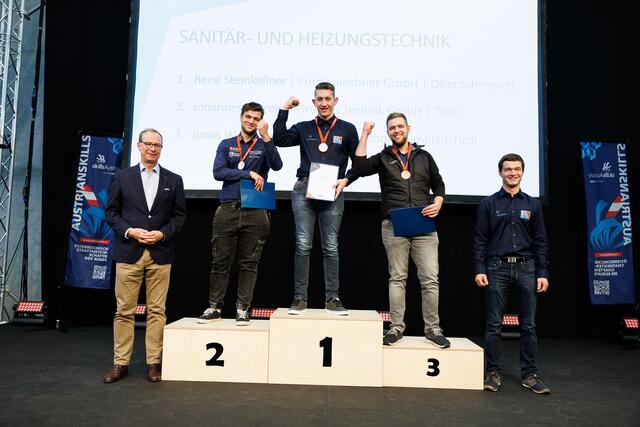 René Steinkellner am obersten Podest. | Foto: SkillsAustria/Florian Wieser