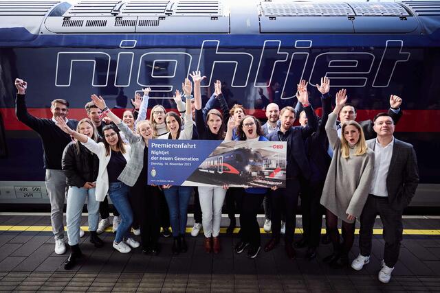 Die Freude in Graz über das Eintreffen des ÖBB Nightjets der neuen Generation war groß! | Foto: ÖBB/Marek Knopp