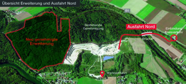 Auf 46 Hektar mehr wird künftig Kies abgebaut. Dafür wird der Wald gerodet. 
Der Verkehr soll an den Ortszentren vorbei über eine neue Ager-Brücke geleitet werden. | Foto: Treul