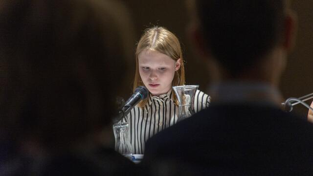 Die Vorarlberger Jungschauspielerin Lilli Wendlinger bei der Lesung. | Foto: Richard Sonderegger