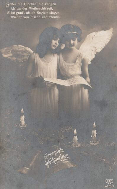 Nostalgische Weihnachtskarte vor ca. 100 Jahren. | Foto: unbekannt