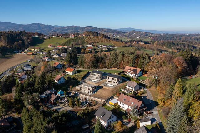 Alle Häuser – Blick Richtung Nord-Westen – Baufortschritt November 2023  | Foto: JW