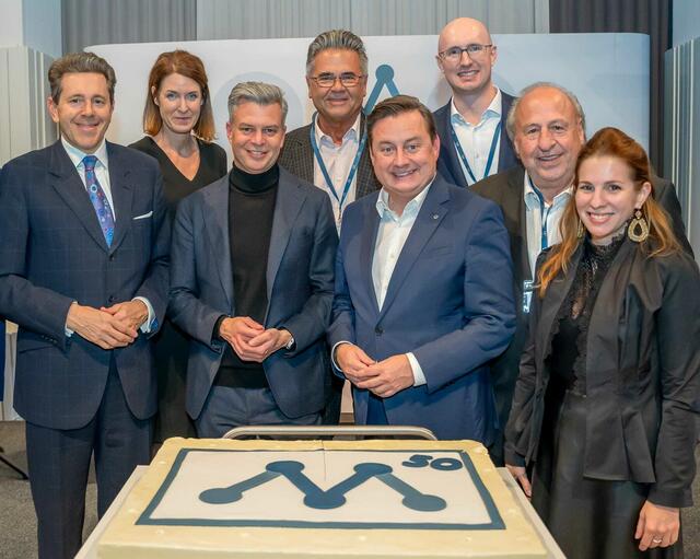 v.l.n.r. Harald Mahrer (WK-Präsident), Henrietta Egerth (Geschäftsführerin der Österreichischen Forschungsförderungsgesellschaft FFG), Thomas Arnoldner (A1-CEO und MC Präsident Österreich), Wolfgang Pfeil (MC-Präsident Oberösterreich), NR Kurt Egger (Generalsekretär WB-Österreich), Walter Gupfinger (MC-Geschäftsführer), Helmut Lutz (MC-Präsident Tirol), NR Carmen Jeitler-Cincelli (MC-Wien Präsidium) | Foto: MC