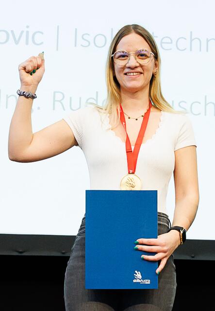 Isoliertechnik: Gold für Nadine Leherbauer, Gfrerer Isolierwerk GmbH. | Foto: SkillsAustria
