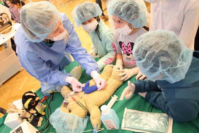 Zum 20. Mal öffnet das Teddybär-Krankenhaus vom 5. Dezember 2023 an drei Tagen in Wien seine Türen in der Ärztekammer für Wien.  | Foto: Peter Hautzinger/Medizinische Universität Wien/APA