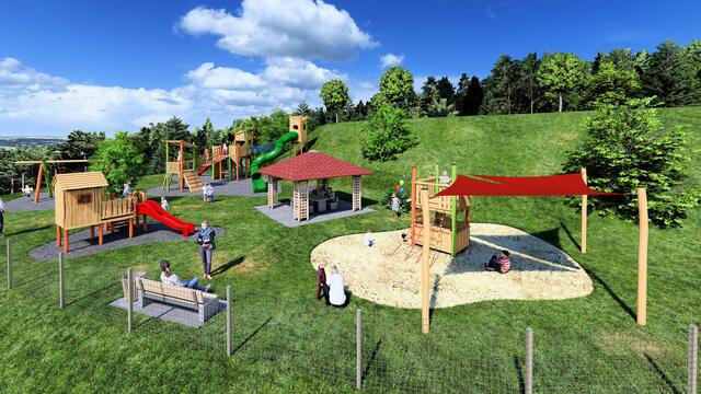 So soll der neue Kinderspielplatz beim Freizeitzentrum aussehen. | Foto: Agropark
