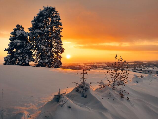 Winterfotos inklusive Abendstimmung aus Münzbach. | Foto: Christian Strach