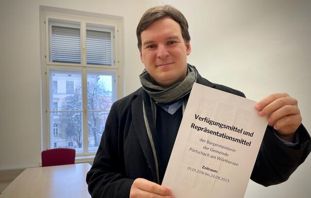 Der Pörtschacher FP-Gemeindevorstand Florian Pacher rechnete aus, wie viel die Bürgermeisterin für Soziales und Marmelade aus den Verfügungsmitteln verwendet hat | Foto: MeinBezirk.at