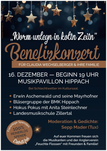 Das Benefizkonzert findet am 16. Dezember in Hippach statt.  | Foto: Montage 