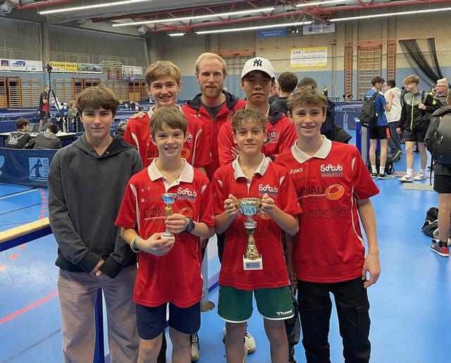 Anton Asamer, Moritz Lind, Lucas Menner, Frederik Bozkurt (vorne v.l.), Jonas Pitour, Fabrizian Pokorny und Michael Li (hinten v.l.) | Foto: ASVK 2023