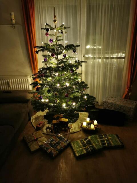 Der Christbaum der Familie Sulbachner aus Langenwang mit Lichterketten und LED-Kerzen. | Foto: Sulzbachner