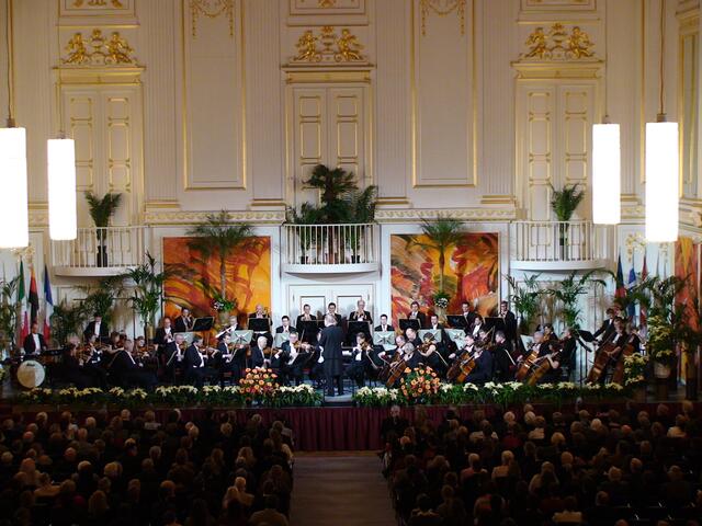 Im Herkulessaal des Gartenpalais Liechtenstein (Fürstengasse 1, 9. Bezirk) feiert das Hofburgorchester mit Gästen den Jahreswechsel. (Archiv) | Foto: Wiener Hofburgorchester