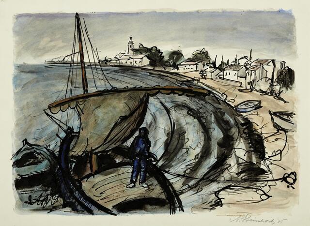 Zur Ausstellung „Grafik im Fokus – Hradil, Steinhart, Wulz &amp; Co“ im Museumspavillon der Stadt Salzburg. Anton Steinhart (1889–1964), Crikveniza IV, 1925, Tusche, Aquarell auf Papier | Foto: Salzburg Museum