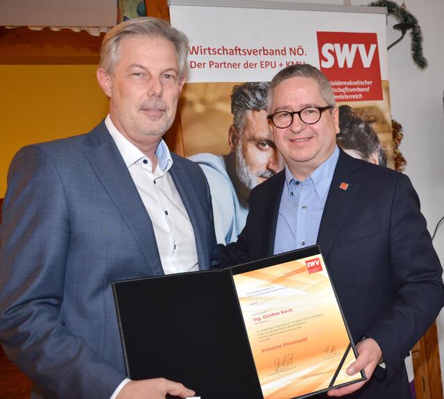 KommR Ing. Günther Kautz und SWV NÖ-Präsident KommR Thomas Schaden.

  | Foto: SWV NÖ