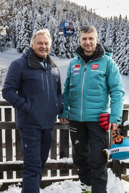 Hans Pum und Reinfried Herbst kommen zum "Skifahren mit den Besten".