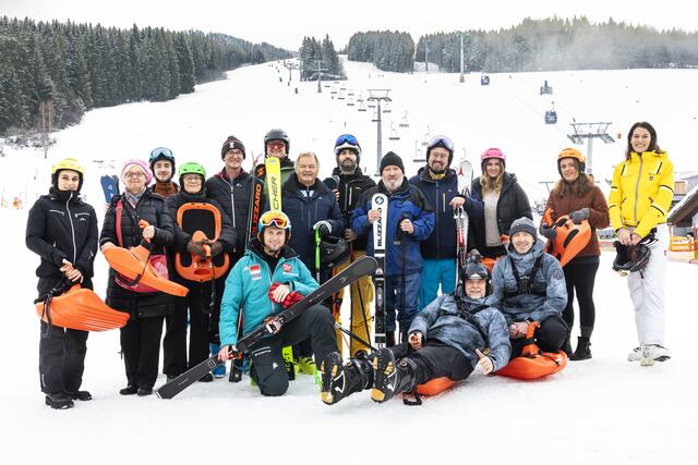 Zum Testen ging es auf die Piste.